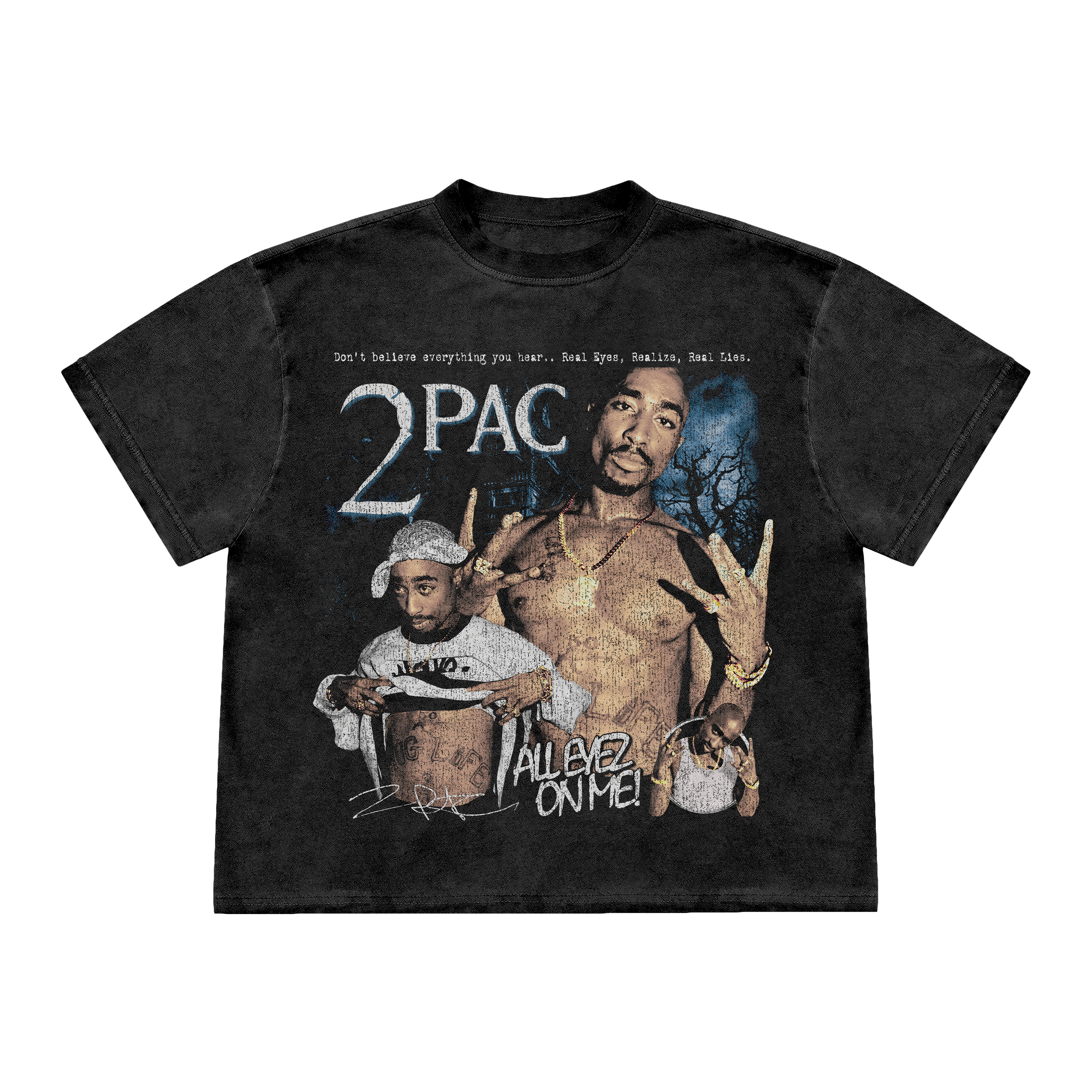 2PAC ACID WASH TEE
