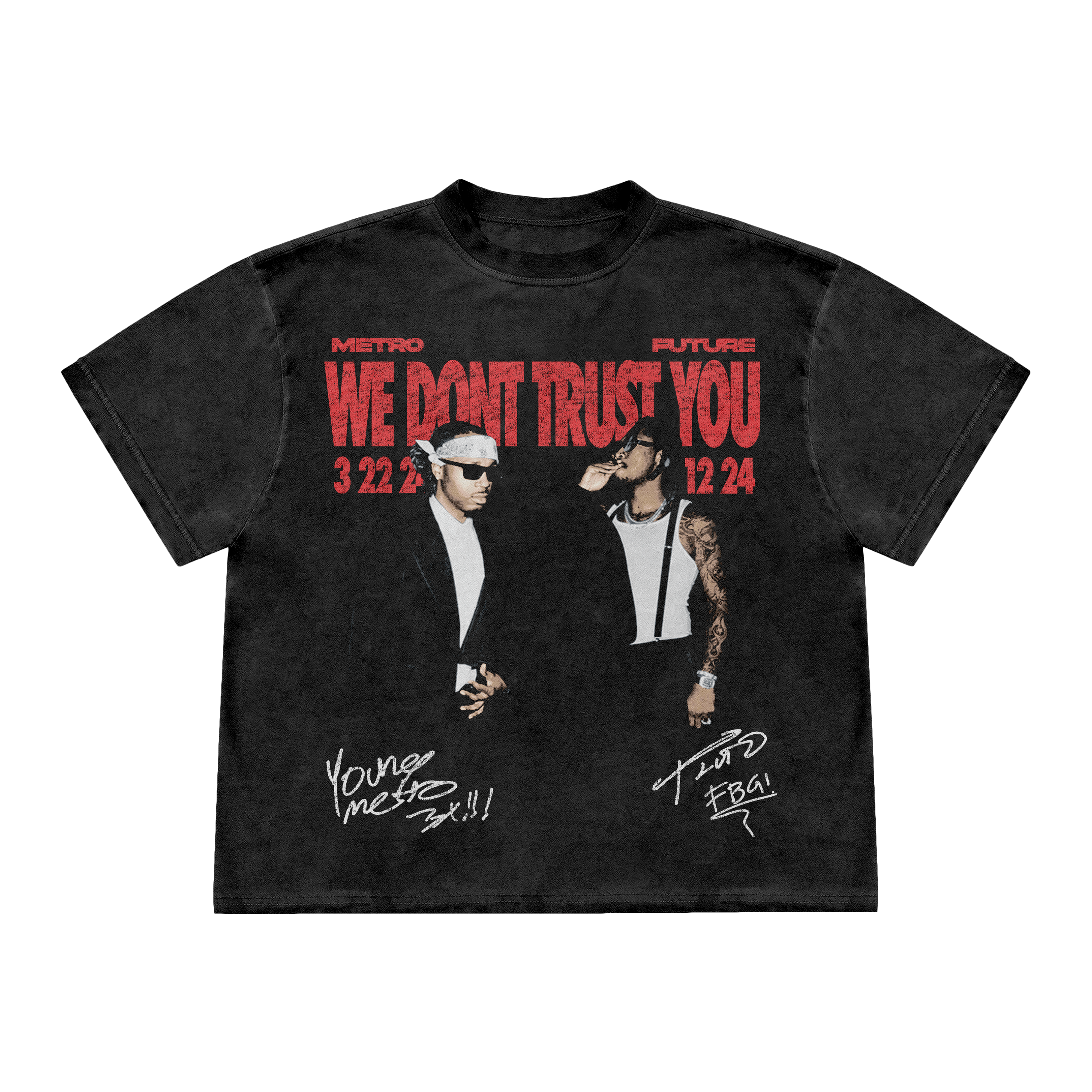 WE DONT TRUST YOU ACID WASH TEE
